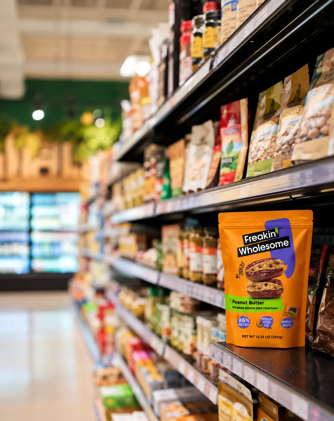 Filled dates displayed on a retail shelf